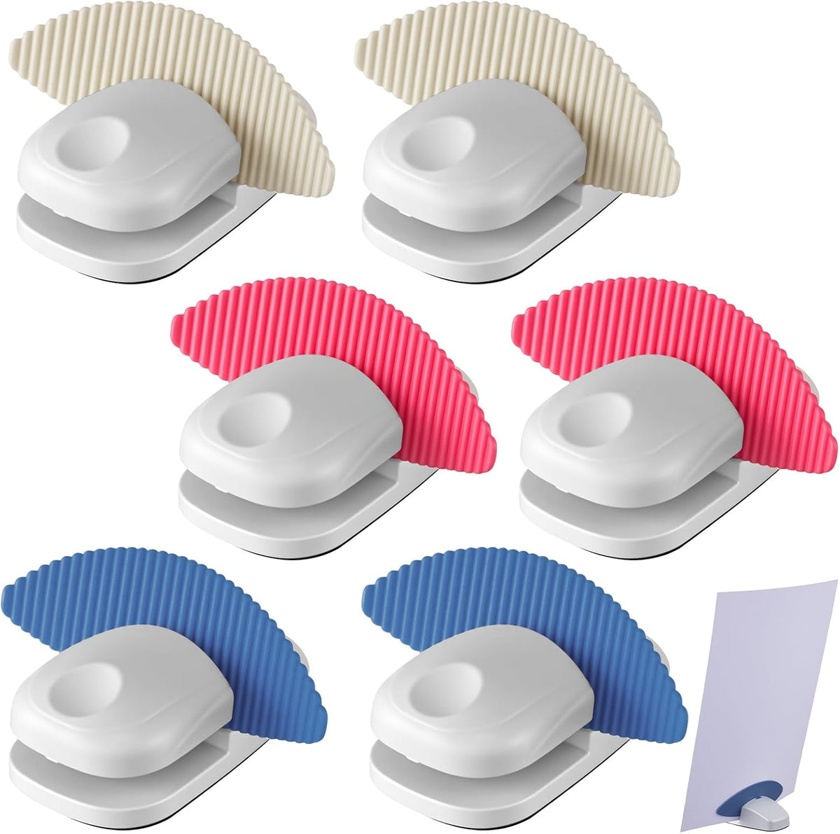 2 Pcs Paper Holder Stand for Typing Non-Slip Mat Desktop Folder Document Holder with Anti-Slip Pads Portable Copy Stand Desktop Clamp for A4 Paper Office Reading (White)