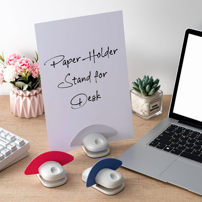 2 Pcs Paper Holder Stand for Typing Non-Slip Mat Desktop Folder Document Holder with Anti-Slip Pads Portable Copy Stand Desktop Clamp for A4 Paper Office Reading (White)