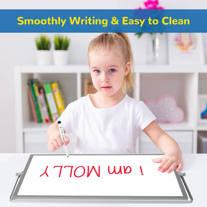 Magnetic Dry Erase White Board with Stand, 16" x 12" Desktop White Board
