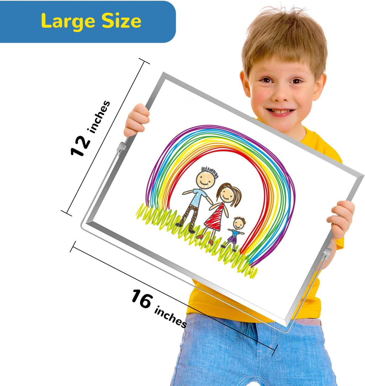 Magnetic Dry Erase White Board with Stand, 16" x 12" Desktop White Board