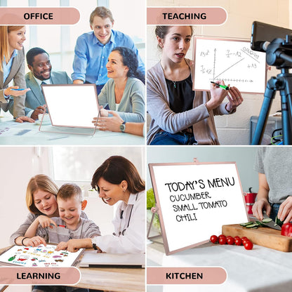 Magnetic Dry Erase White Board with Stand, 16" x 12" Desktop White Board