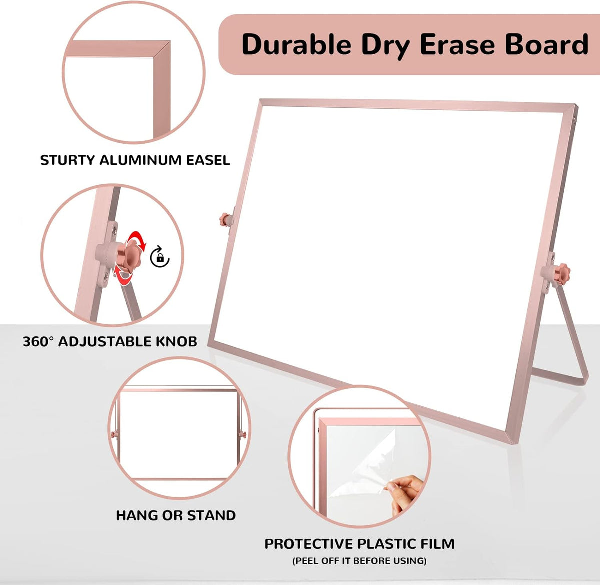 Magnetic Dry Erase White Board with Stand, 16" x 12" Desktop White Board