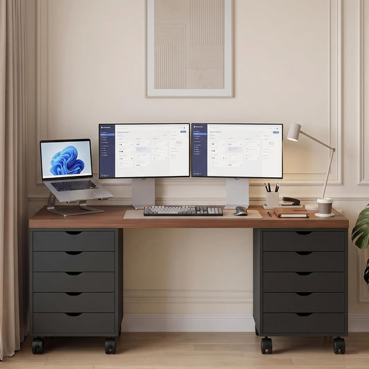 5 Drawer Mobile File Cabinet, Under Desk Storage Cabinet with Wheels