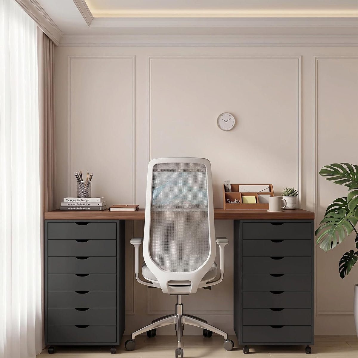 5 Drawer Mobile File Cabinet, Under Desk Storage Cabinet with Wheels
