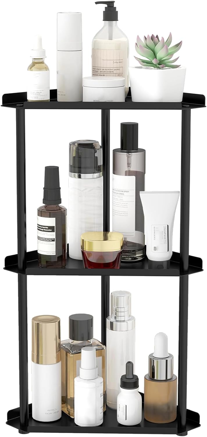 3 Tier Bathroom Counter Organizer, Vanity Organizer Corner Shelf