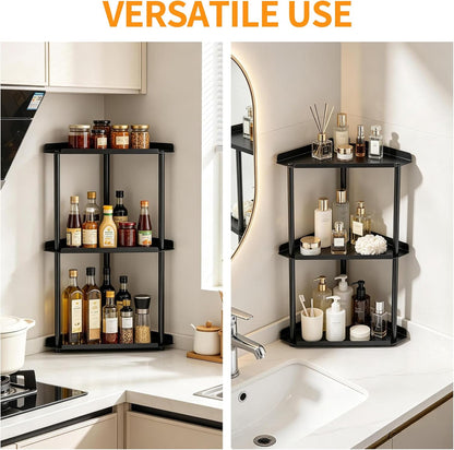 3 Tier Bathroom Counter Organizer, Vanity Organizer Corner Shelf