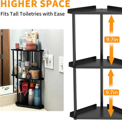 3 Tier Bathroom Counter Organizer, Vanity Organizer Corner Shelf