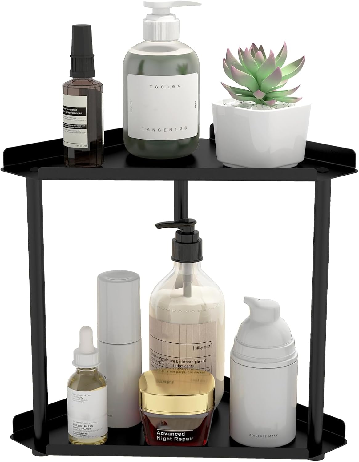 3 Tier Bathroom Counter Organizer, Vanity Organizer Corner Shelf