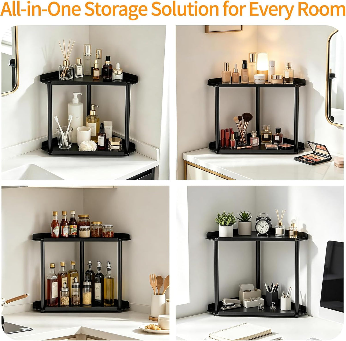 3 Tier Bathroom Counter Organizer, Vanity Organizer Corner Shelf