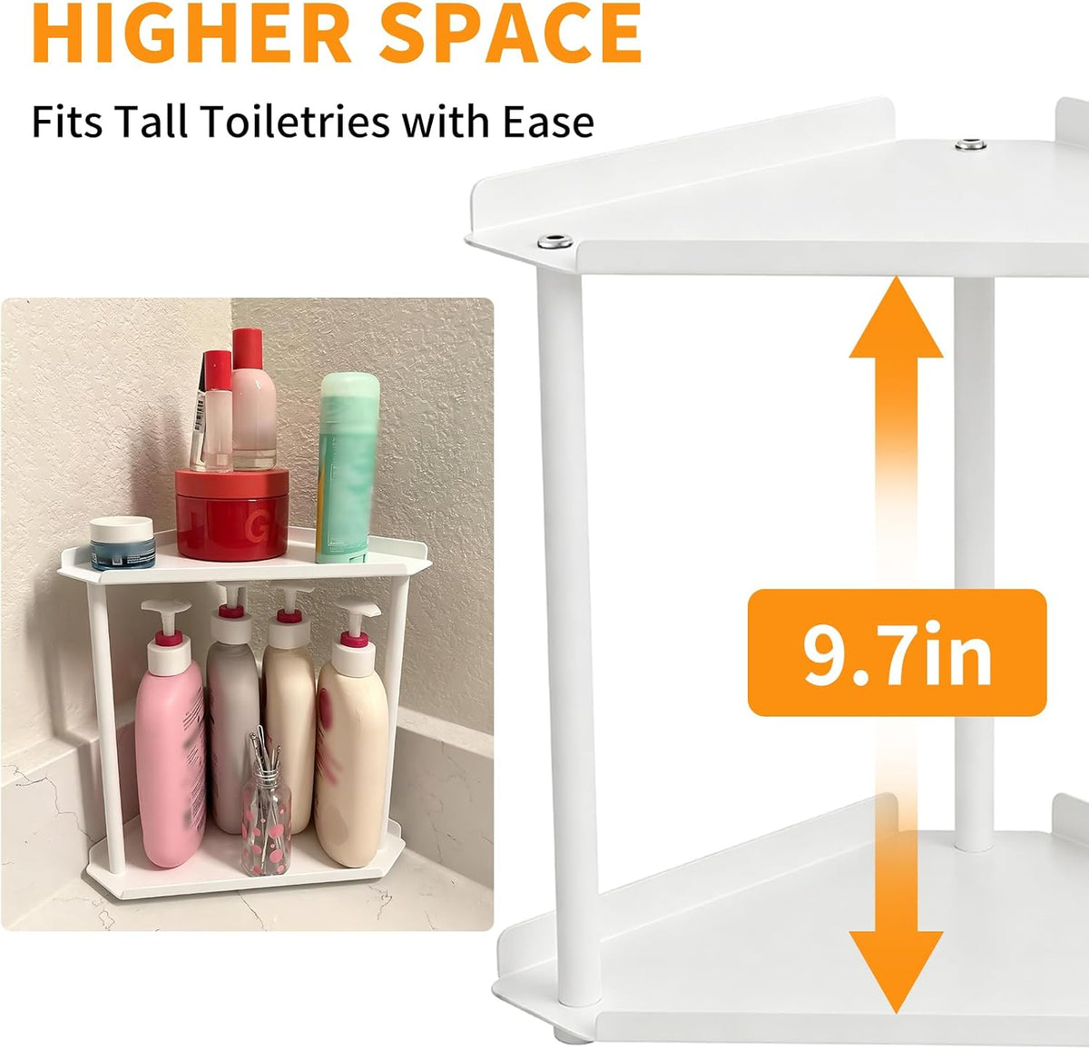 3 Tier Bathroom Counter Organizer, Vanity Organizer Corner Shelf