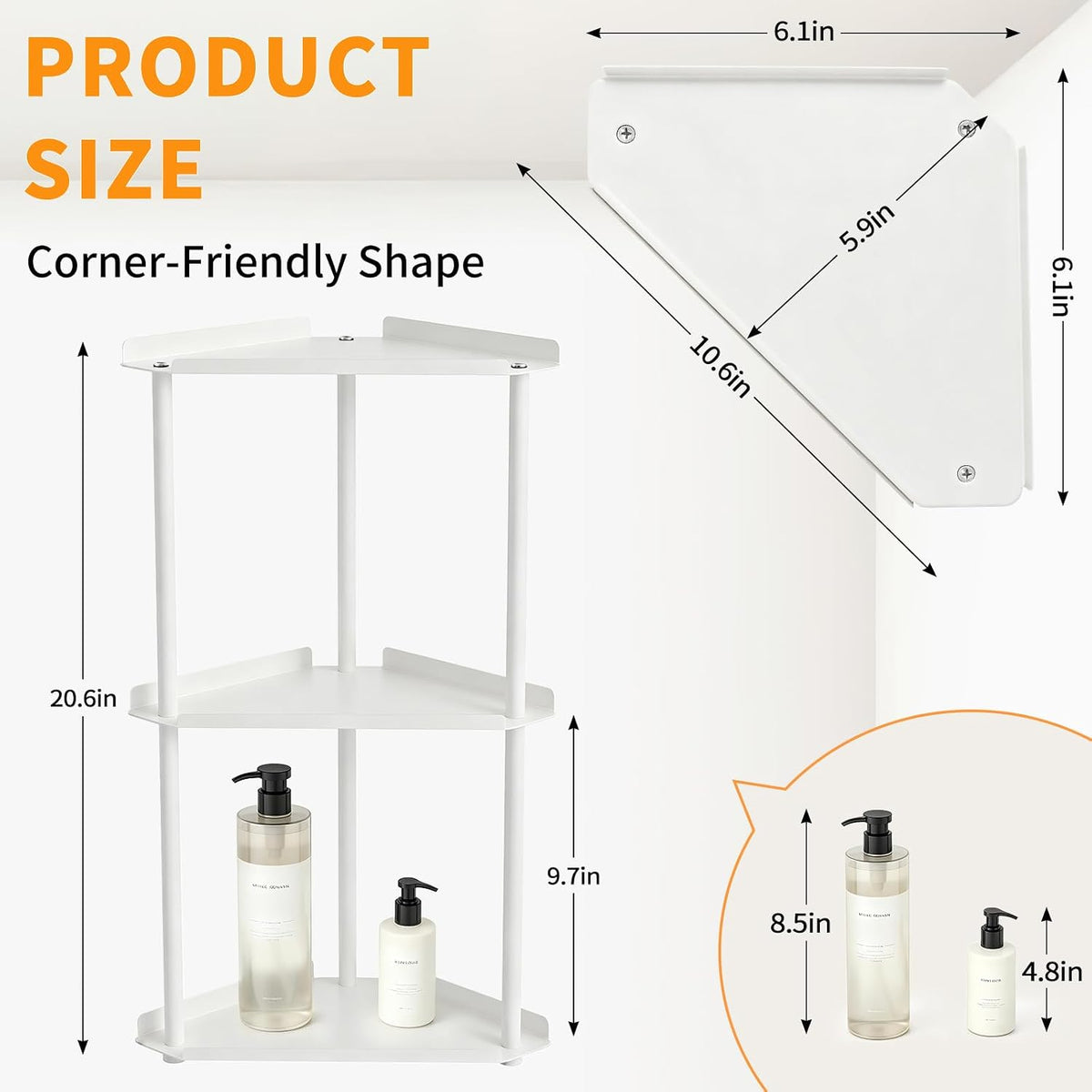 3 Tier Bathroom Counter Organizer, Vanity Organizer Corner Shelf