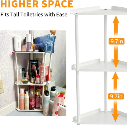 3 Tier Bathroom Counter Organizer, Vanity Organizer Corner Shelf