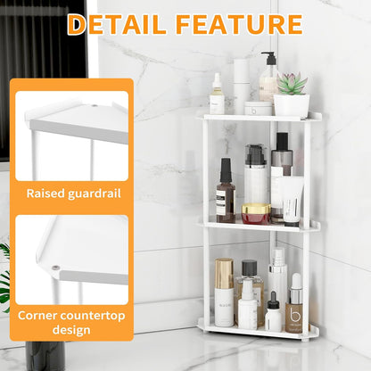 3 Tier Bathroom Counter Organizer, Vanity Organizer Corner Shelf