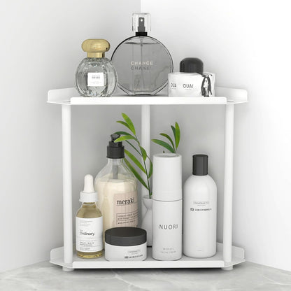 Corner Bathroom Counter Organizer, Bathroom Organizer Countertop White