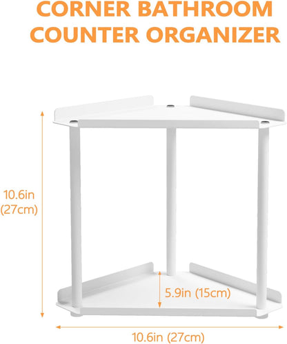 Corner Bathroom Counter Organizer, Bathroom Organizer Countertop White