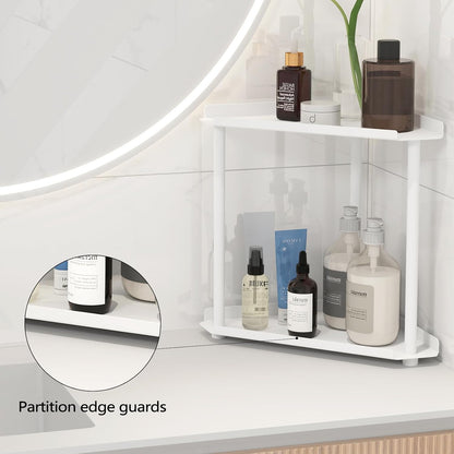 Corner Bathroom Counter Organizer, Bathroom Organizer Countertop White