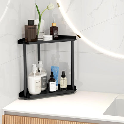 Corner Bathroom Counter Organizer, Bathroom Organizer Countertop White