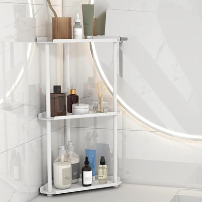 Corner Bathroom Counter Organizer, Bathroom Organizer Countertop White