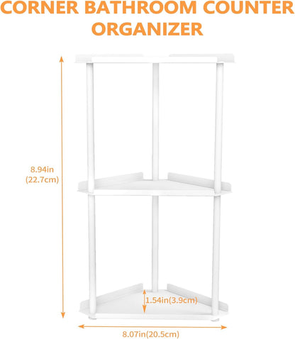 Corner Bathroom Counter Organizer, Bathroom Organizer Countertop White