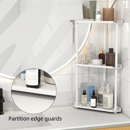 Corner Bathroom Counter Organizer, Bathroom Organizer Countertop White