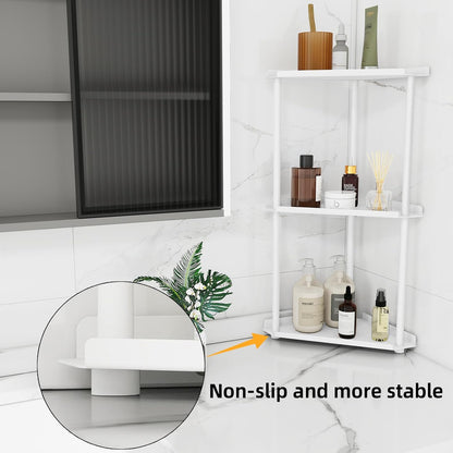Corner Bathroom Counter Organizer, Bathroom Organizer Countertop White