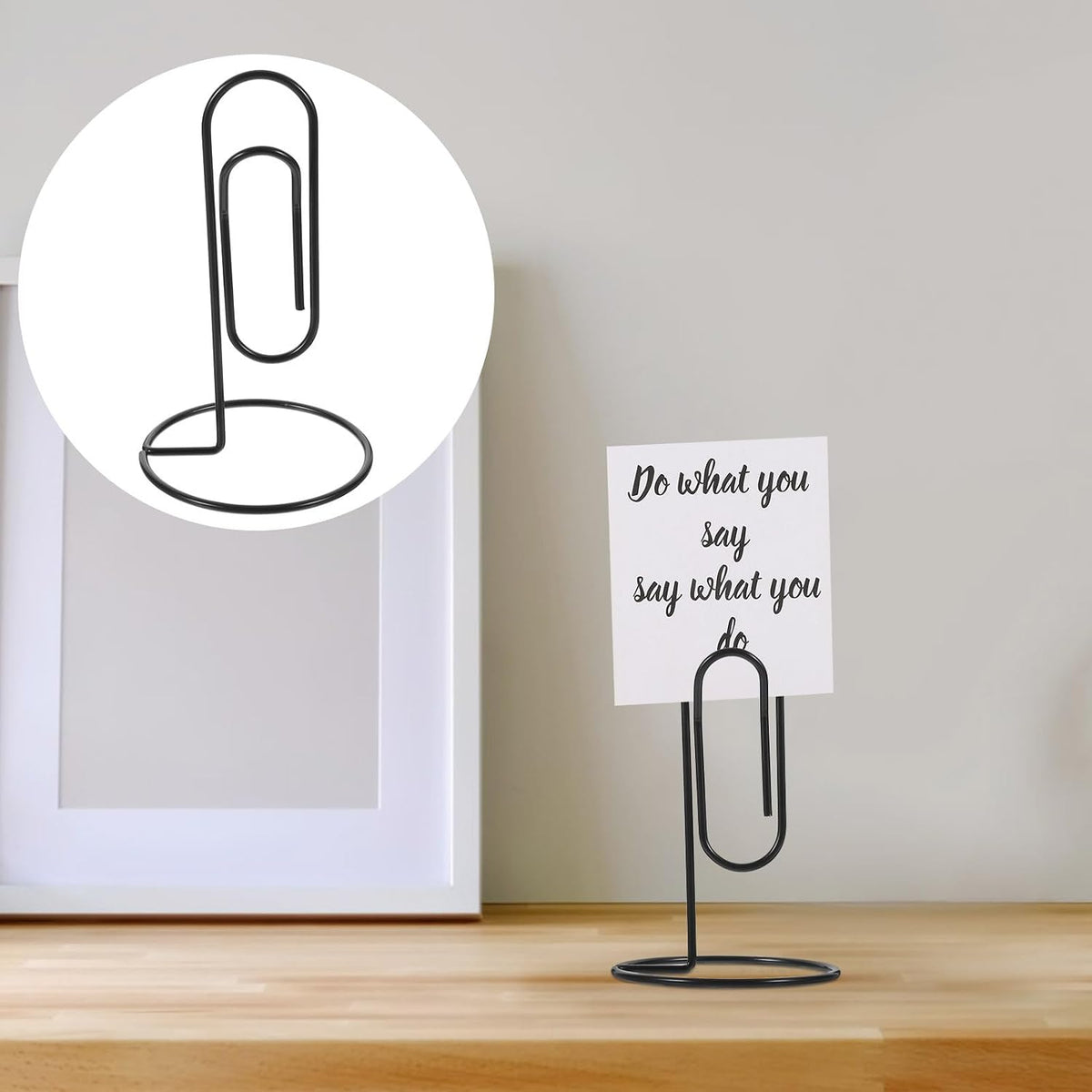 STOBOK Base Memo Clip, 5pcs Creative Large Desktop Note Holder DIY Multi- Hand Account Daily Use Clip Paper Clip Black |2.95 x 2.95 x 5.12 inches