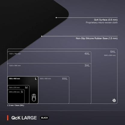 QcK Gaming Mouse Pad - XXL Cloth - Peak Tracking and Stability - Esports Mousepad - Never-Slip - Full Desk Coverage