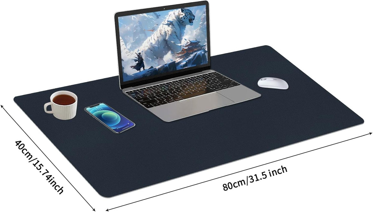 Bloss Leather Desk Pad and Keyboard Wrist Rest, Large Mouse Pad + Keyboard Pad+Mouse Wrist Support, Non-Slip Desk Mat Protector for Office, Home(31.5×15.7 Inches,Beige) - Colors B