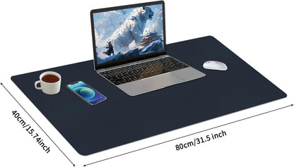 Bloss Leather Desk Pad and Keyboard Wrist Rest, Large Mouse Pad + Keyboard Pad+Mouse Wrist Support, Non-Slip Desk Mat Protector for Office, Home(31.5×15.7 Inches,Beige) - Colors B