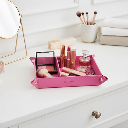 Small Valet Tray, Jewelry Tray for Rings Watches Earrings, Entryway Catchall Caddy for Coins Keys Change, Nightstand Bedside Valet Holder, Trays for Electronic Gadgets, Beige - Colors A