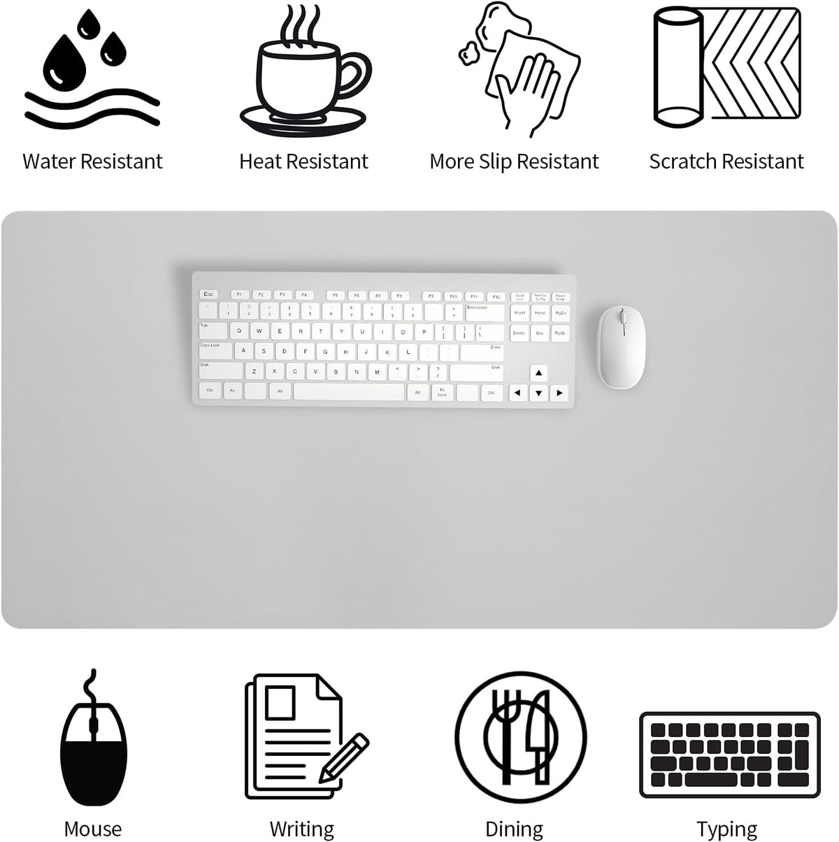 Bloss Leather Desk Pad and Keyboard Wrist Rest, Large Mouse Pad + Keyboard Pad+Mouse Wrist Support, Non-Slip Desk Mat Protector for Office, Home(31.5×15.7 Inches,Beige) - Colors B
