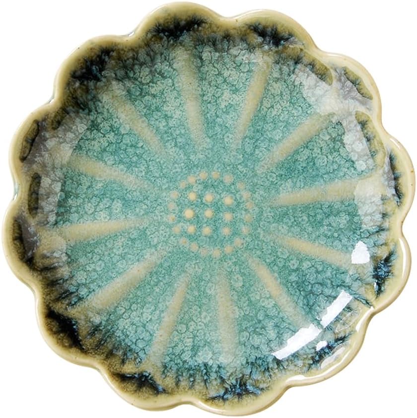 Ring Dish, Kiln Glaze Jewelry Trinket Tray, Gifts for Women I Lotus Leaf Necklace Earrings Holder on Nightstand Bathroom, Ceramic Cute Key Bowl, White. All Jewelries Are NOT Included.