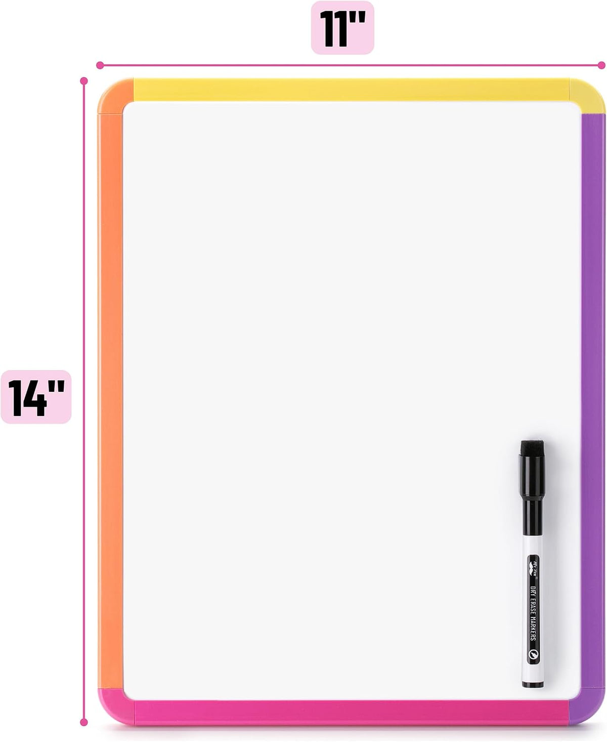 Dry Erase Board, 14” x 11”, White Frame
