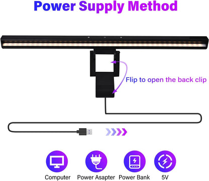 LED Monitor Light RGB Monitor Light Bar Backlight Adjustable Brightness and Color Temperature for Desk Office Home Game