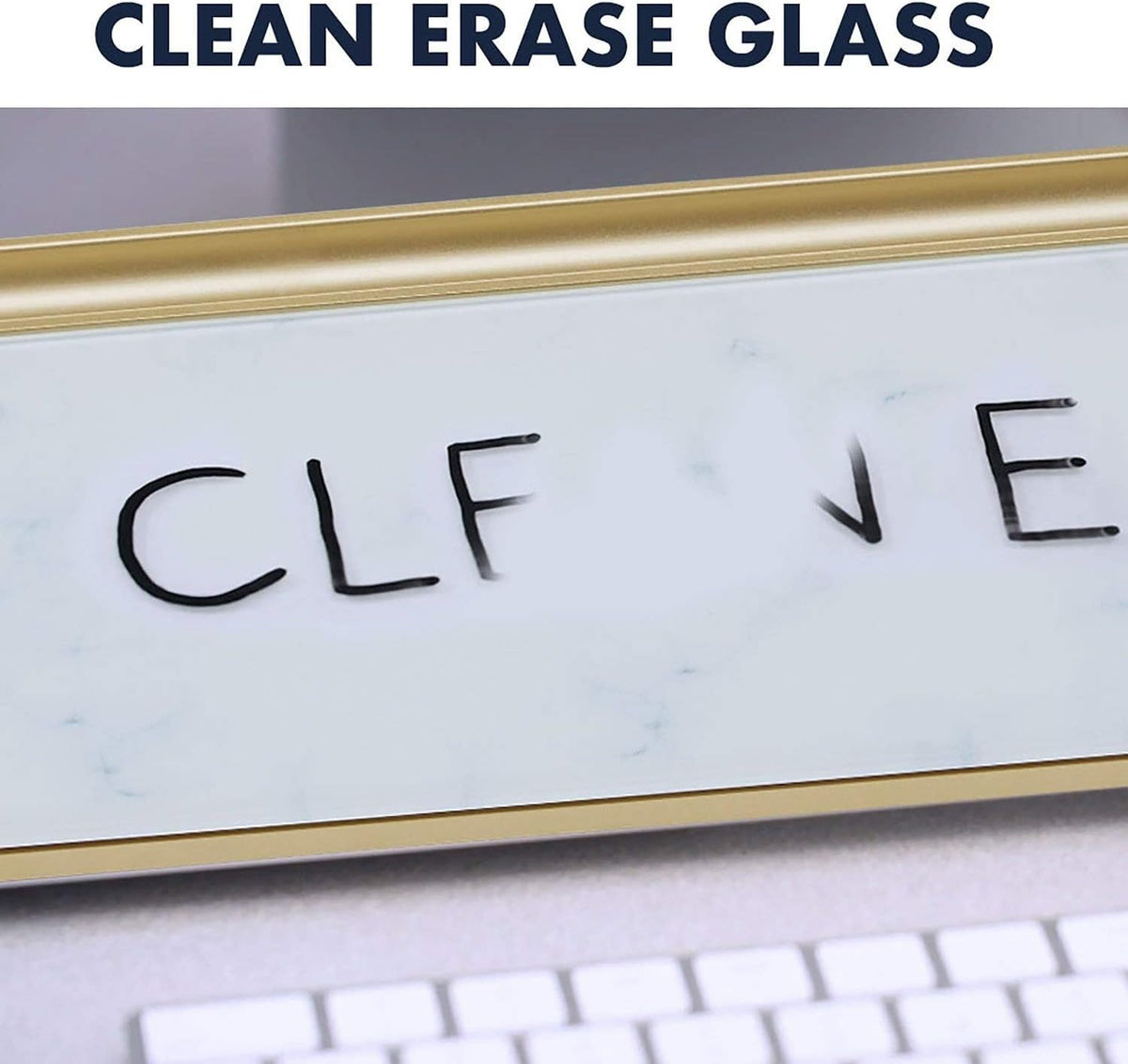 Quartet Glass Dry Erase White Board, Desktop Computer Pad for Notetaking, 18" x 6" Whiteboard, Clean Erase Surface with Storage, 1 Dry Erase Marker, White Surface (GDP186)