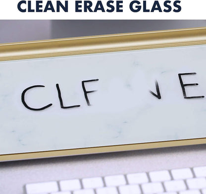 Quartet Glass Dry Erase White Board, Desktop Computer Pad for Notetaking, 18" x 6" Whiteboard, Clean Erase Surface with Storage, 1 Dry Erase Marker, White Surface (GDP186)