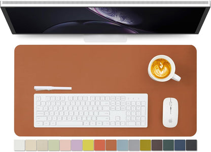 HOMIEAZICOZI Leather Desk Mat - Non-Slip PU Desk Pad for Office and Home - Desk Organization and Accessories - Ideal for Large Mouse Pad and Desk Mats on Top of Desks (Black,36''x 17'') (DPD-B-L)