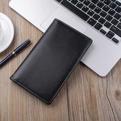 Sooez Leather Professional Business Card Book Holder Organizer, 240 Capacity Credit Card Booklet, PU Name Cards Holder Storage File for Men Women, 7.7"x 4.5" x 0.7", Black