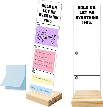 Monitor Memo Board with Removable Wooden Base Acrylic Portable Sticky Note Holder, It is Okay to Acrylic Message Board Sign, Office Desk Desk Set Sticky Notes 100 Sheets