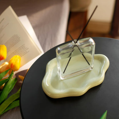 Jewelry Dish Trinket Tray for Women, Ring Dish Holder, Unique Cloud Shape Ceramic Plate Cute Things Vanity Aesthetic Room Decor Mother's Day Birthday (White)