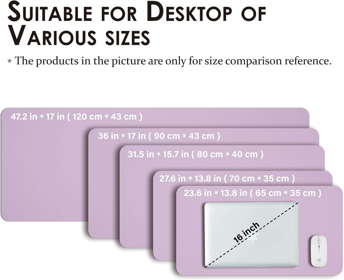HOMIEAZICOZI Leather Desk Mat - Non-Slip PU Desk Pad for Office and Home - Desk Organization and Accessories - Ideal for Large Mouse Pad and Desk Mats on Top of Desks (Black,36''x 17'') (DPD-B-L)