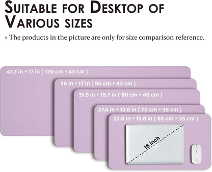 HOMIEAZICOZI Leather Desk Mat - Non-Slip PU Desk Pad for Office and Home - Desk Organization and Accessories - Ideal for Large Mouse Pad and Desk Mats on Top of Desks (Black,36''x 17'') (DPD-B-L)