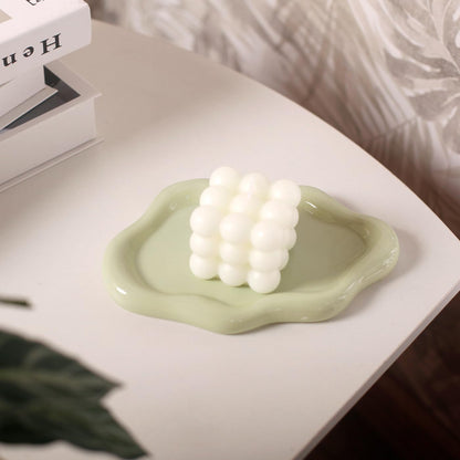 Jewelry Dish Trinket Tray for Women, Ring Dish Holder, Unique Cloud Shape Ceramic Plate Cute Things Vanity Aesthetic Room Decor Mother's Day Birthday (White)