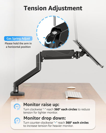 Dual Monitor Stand fits up to 32 inch, 4.4-19.8 lbs Computer Screens, Dual Monitor Desk Mount Height Adjustable, Monitor Arms for 2 Monitors, Home Office VESA Mounts, Freelift White