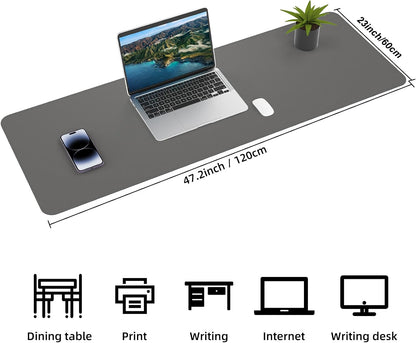 Large Desk Mat, 47" x 17", Black