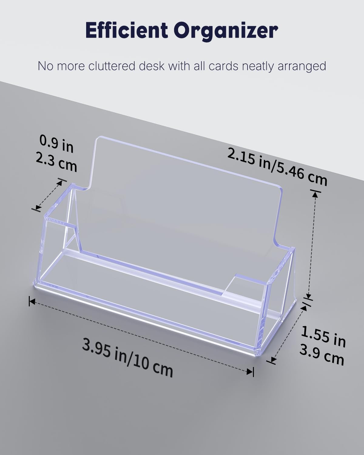 Uniclife Acrylic Business Card Holder for Desk 1 Slot Clear Business Card Display Stand for Men & Women Desktop Business Card Organizer Card Stand for Office Home Exhibition, 60 Card Capacity