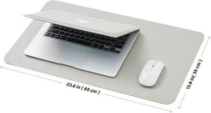 HOMIEAZICOZI Leather Desk Mat - Non-Slip PU Desk Pad for Office and Home - Desk Organization and Accessories - Ideal for Large Mouse Pad and Desk Mats on Top of Desks (Black,36''x 17'') (DPD-B-L)