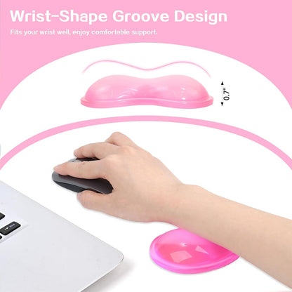 Gel Keyboard & Mouse Wrist Rest Set - Keyboard Wrist Rest Pad & Mouse Support for Office Gaming Pad Computer Laptop Ergonomic Comfortable Pain Relief- Blue Pad Set