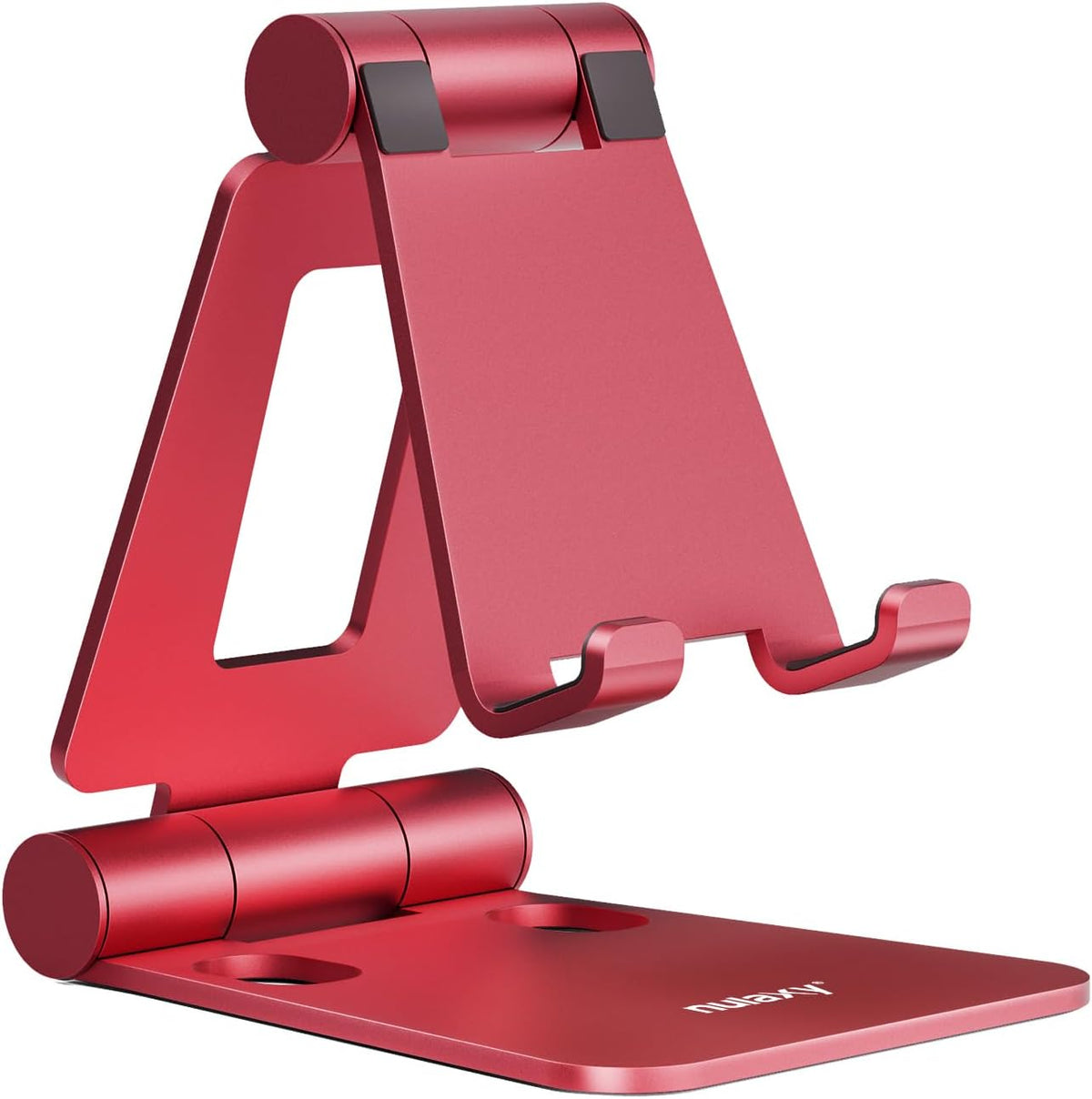 Nulaxy Dual Folding Cell Phone Stand, Fully Adjustable Foldable Desktop Phone Holder Cradle Dock Compatible with iPhone 17 16 15 14 13 12 11 Pro Max Xs Xr X 8, Nintendo Switch, All Phones - Purple