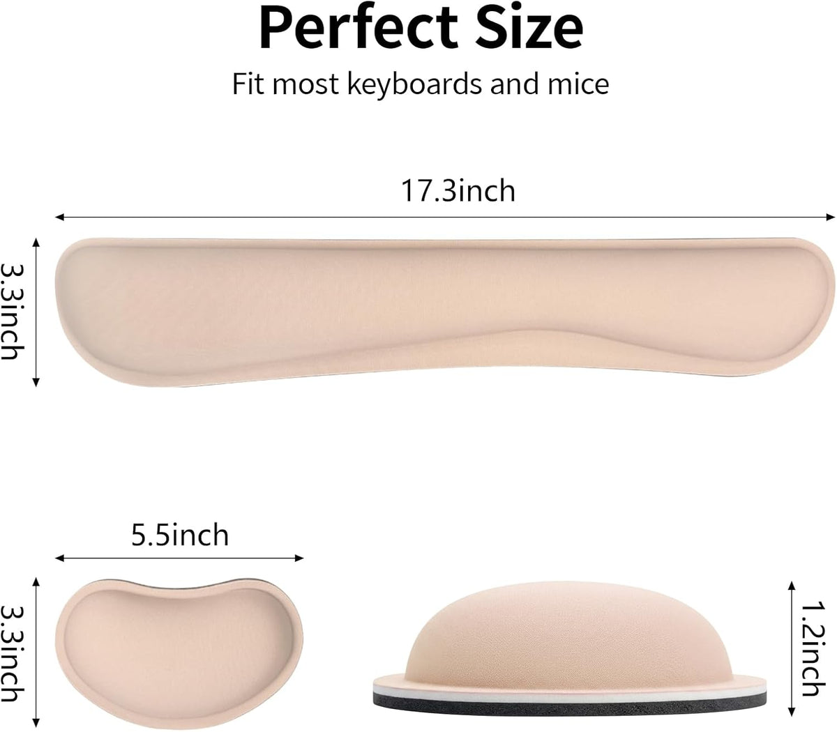 Bloss Leather Desk Pad and Keyboard Wrist Rest, Large Mouse Pad + Keyboard Pad+Mouse Wrist Support, Non-Slip Desk Mat Protector for Office, Home(31.5×15.7 Inches,Beige) - Colors B